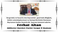 MHP İl Başkanı Altan, Yozgat halkının bayramını kutladı