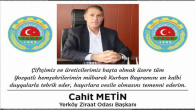 Yerköy Ziraat Odası Başkanı Cahit Metin Çiftçi, üretici ve halkın bayramını kutladı