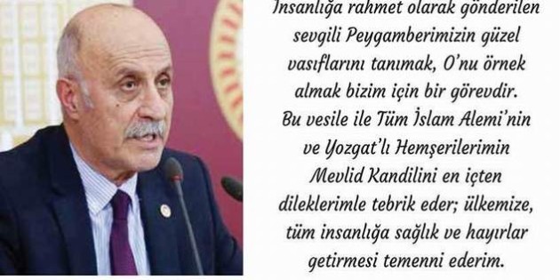 CHP Yozgat Milletvekili Ali Keven’den Mevlid Kandili mesajı