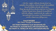 AK Parti Yozgat İl Başkanı Başer’den kandil mesajı