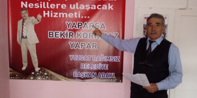 Bekir Korkmaz, Yozgat Belediye Başkanlığı için Bağımsız Adaylığını açıkladı