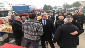 Belediye Başkan Adayı Köse pazarcı esnafını ziyaret etti