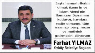 Yerköy Belediye Başkanı Yılmaz’dan Bayram mesajı