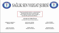 Sağlık Sen Yozgat Şube Başkanı Erciyas’tan Bayram mesajı