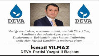 DEVA Partisi İl Başkanı Yılmaz Yozgat halkının kandilini kutladı