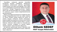 MHP Yozgat Milletvekili İ Ethem Sedef’ten Mevlid Kandili mesajı