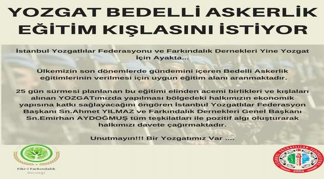 İstanbul Yozgatlılar Federasyonu’ndan eğitim kışlası çağrısı