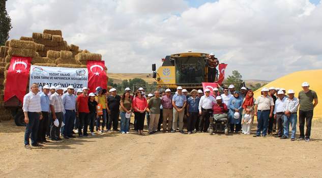 Deneme amaçlı ekilen nohudun hasadı yapıldı