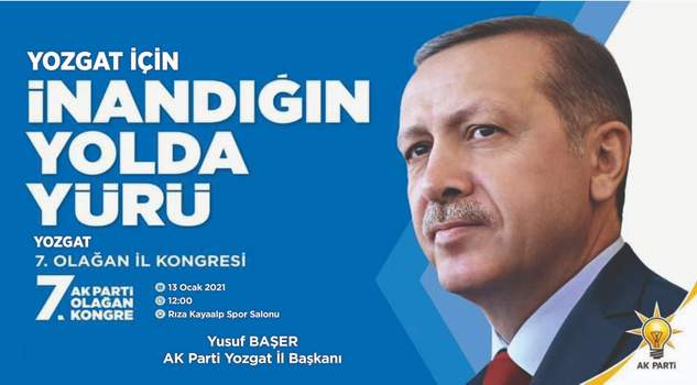 AK Parti 7. Olağan İl Kongresi 13 Ocak Çarşamba günü Rıza Kayaalp Spor Salonunda yapılacak