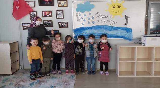 Minik öğrencilerden yağmur suyu hasadı projesi