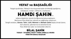 İşadamı Bilal Şahin’den taziye mesajı