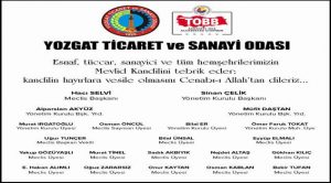 TSO Başkanı Çelik ve Yönetiminden kandil mesajı