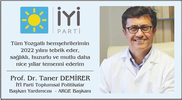 İYİ Partili Prof. Dr. Taner Demirer’den yeni yıl mesajı