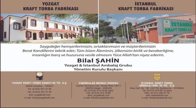 Hayırsever İşadamı Şahin’den Berat Kandili mesajı