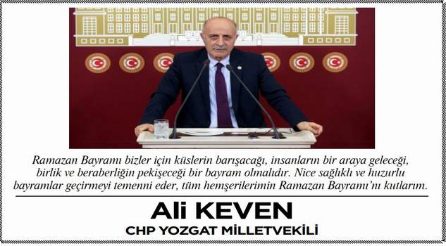 Milletvekili Ali Keven Yozgat halkının bayramını kutladı