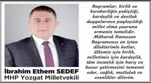 Milletvekili İ Ethem Sedef Yozgat halkının bayramını kutladı