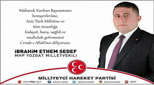MHP Yozgat Milletvekili İ Ethem Sedef Yozgat hakının bayramını kutladı