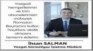 Salman Yozgat halkının bayramını kutladı