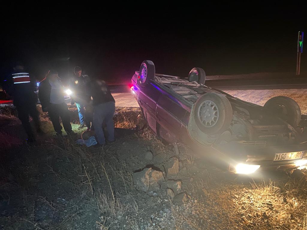 Otomobil şarampolde takla attı, 1 kişi yaralandı