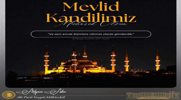 AK Parti Yozgat Milletvekili Şahan’dan kandil mesajı