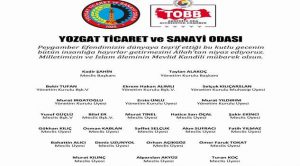 Yozgat TSO Başkanı Taylan Alakoç’tan kandil mesajı