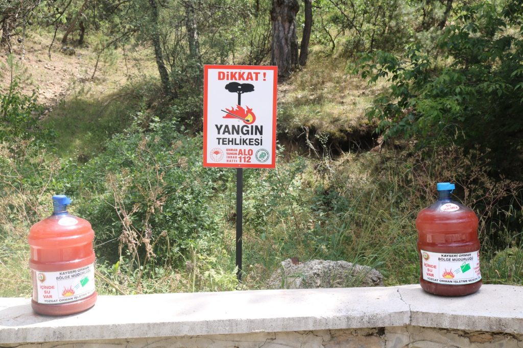 Yangınlara karşı damacana destekli önlem