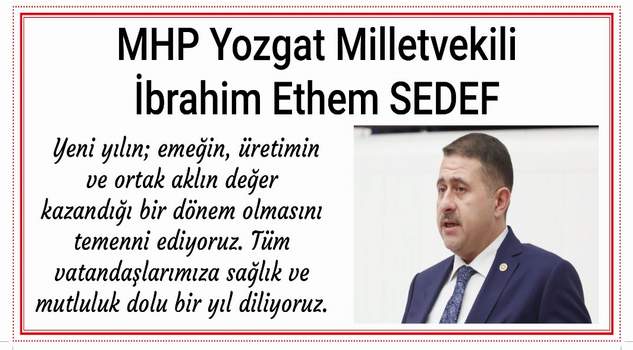 Milletvekili Sedef’ten yeni yıl mesajı