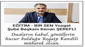 Şerefli, üyeleri ve Yozgat halkının kandilini kutladı