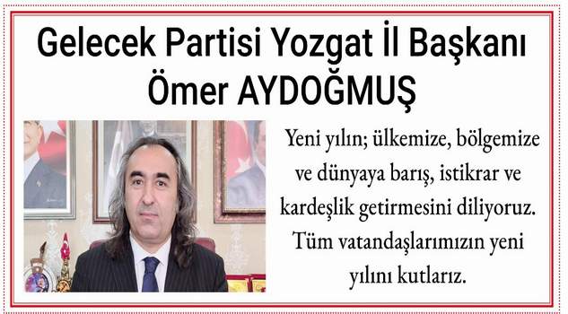Başkan Aydoğmuş’tan yeni yıl mesajı