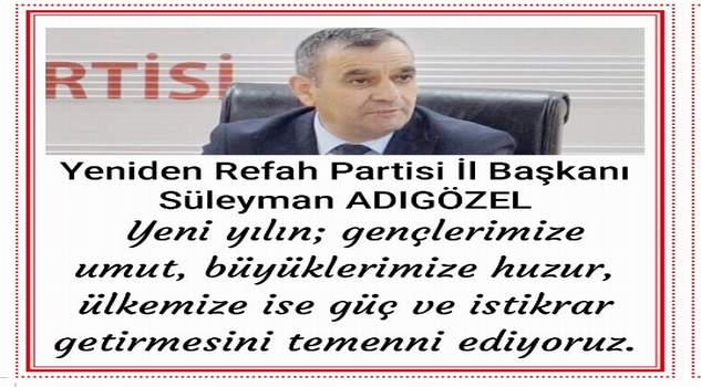 Başkan Adıgözel’den yeni yıl mesajı