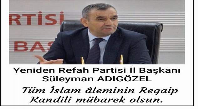 Başkan Adıgözel’den kandil mesajı