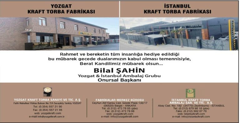 Hayırsever İş İnsanı Bilal Şahin’den kandil mesajı