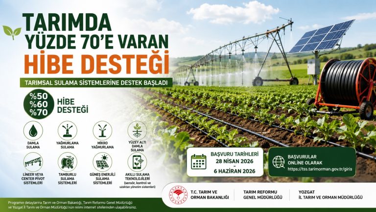 Tarımda yüzde 70’e varan hibe desteği