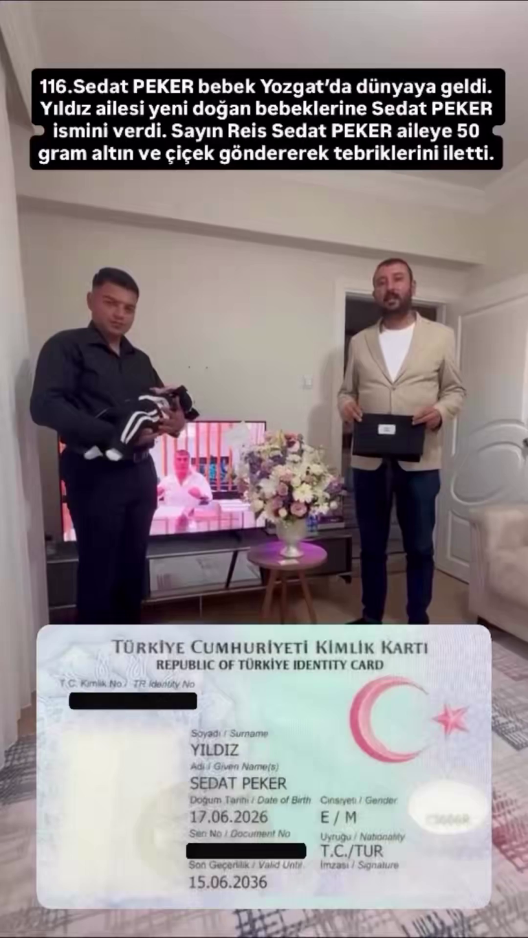 “Sedat Peker” adını verdi 50 gram altın geldi