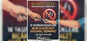 18 yaş altına bıçak yasağı geliyor