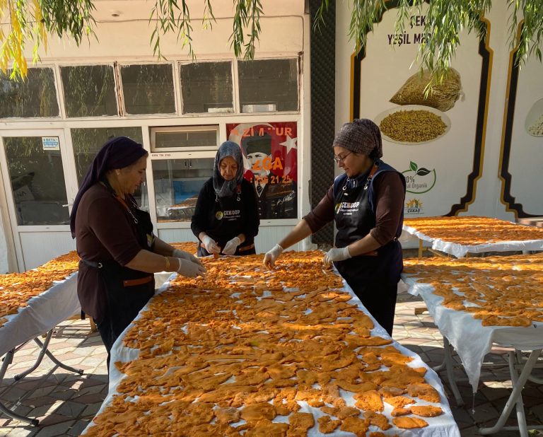 Geleneksel tarhana sofralar için hazırlanıyor